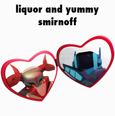 a heart shaped mirror with the words liquor and yummy smirnoff written on it