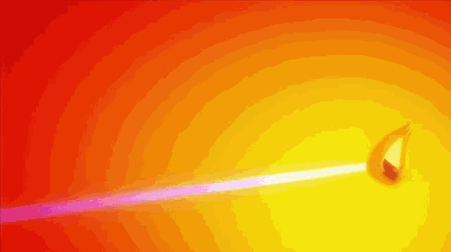 a red and yellow background with a purple light coming out of the middle