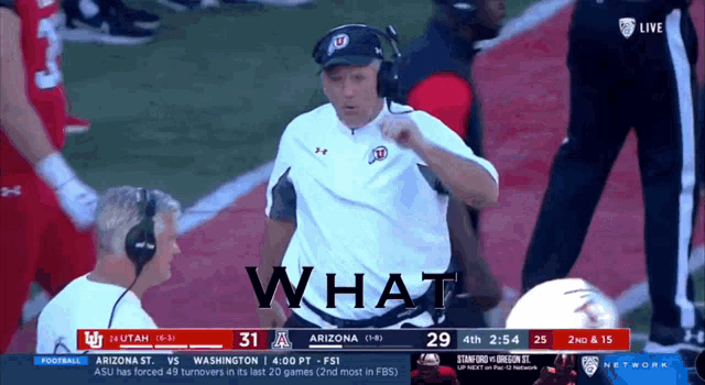 a football game between arizona and utah is being played