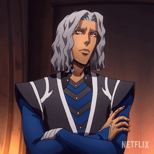a man with gray hair is standing with his arms crossed and a netflix logo is visible behind him