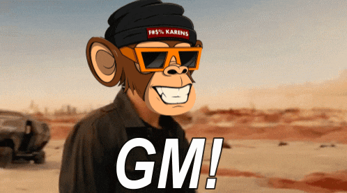 a chimpanzee wearing sunglasses and a hat that says gm on it