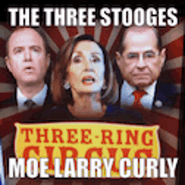 a poster for the three stooges three-ring circus moe larry curly
