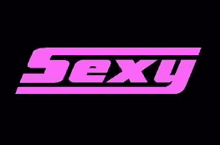 a pink and black logo with the word sexy on a black background .