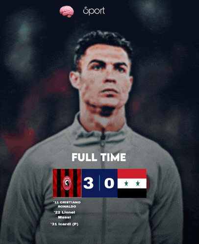 a poster of a soccer player with the words full time on it