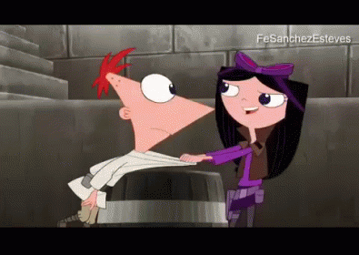 Phinbella Kiss From Phineas And Ferb Star Wars  GIF