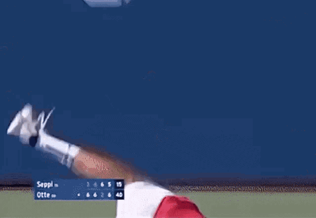 a blurry picture of a tennis match between sappi and otto