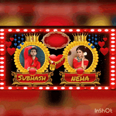 a picture of a man and a woman with their names subhash and neha