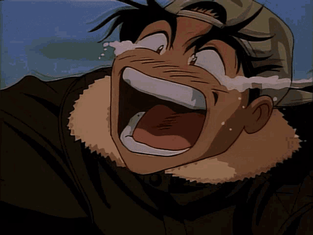 a cartoon character with his mouth open and a hat on