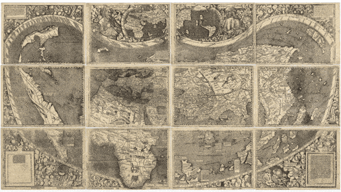 a collection of old maps of the world including one that says ' africa ' on it