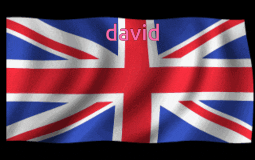 a waving british flag with the name david on it