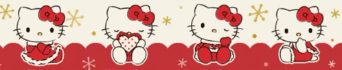a drawing of a hello kitty with a red bow on her head