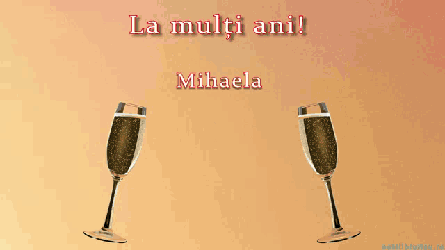 a card that says la multi ani mihaela on it