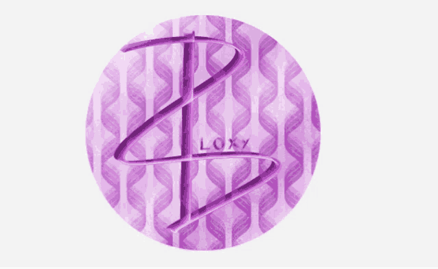 a purple circle with the letter p and the word loxy on it