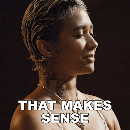 a picture of a woman with the words that makes sense on the bottom