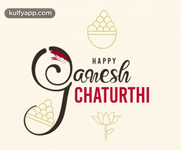 a greeting card for ganesh chaturthi with a picture of ganesha holding a lotus flower .