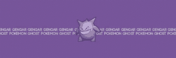 a purple pokemon is smiling on a purple background with the word gengar on it