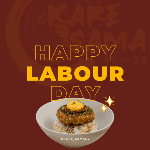 a poster that says happy labour day with a picture of food