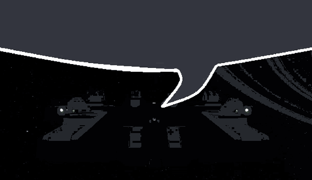 a drawing of a space ship with a white line going through the middle of it