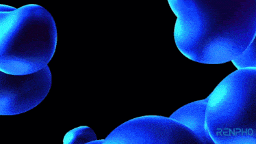 a smart scale with a black background and blue bubbles