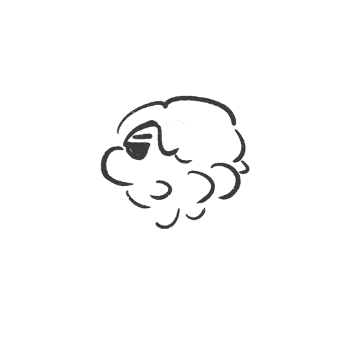 a black and white drawing of a person 's face