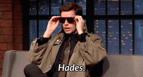 John Mulaney Hades GIF - John Mulaney Hades Sunglasses GIFs