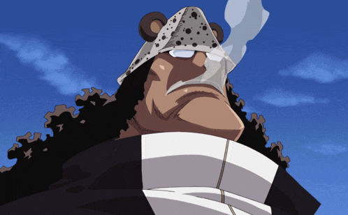 a cartoon character smoking a cigarette and wearing a bear hat