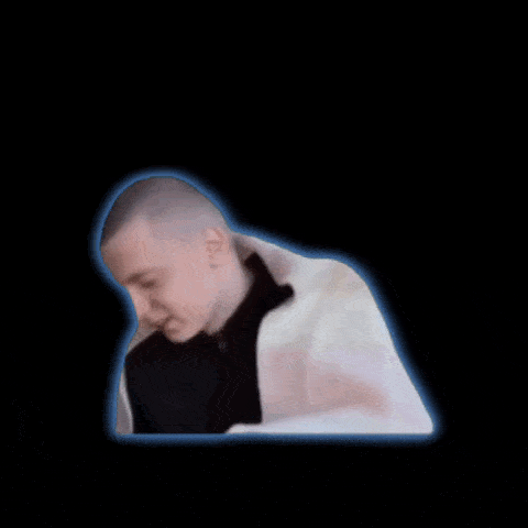 a blurry picture of a man with a blue outline around him