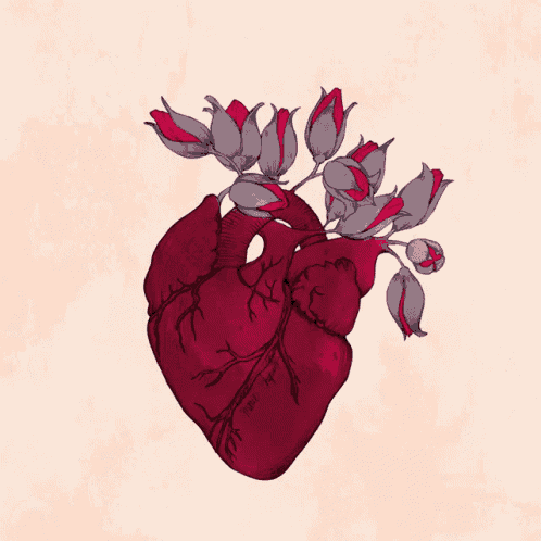a drawing of a heart with roses coming out of it and the words from my heart