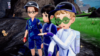 a boy wearing a pony hat is standing next to two other boys