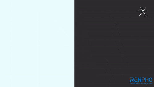 a smart scale is displayed on a black background next to a renpho logo