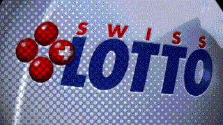 a swiss lotto logo with red and white balls