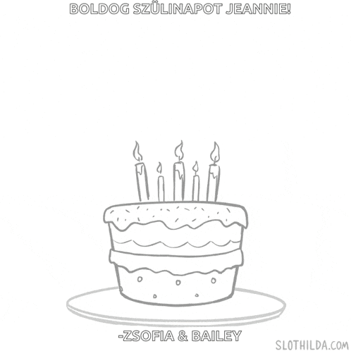 a birthday card for jeannie with a cartoon of a cat wearing glasses