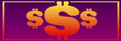 a purple background with a dollar sign in the center