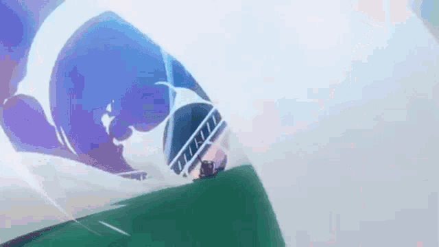 a person is flying through the air with a sword in a video game .