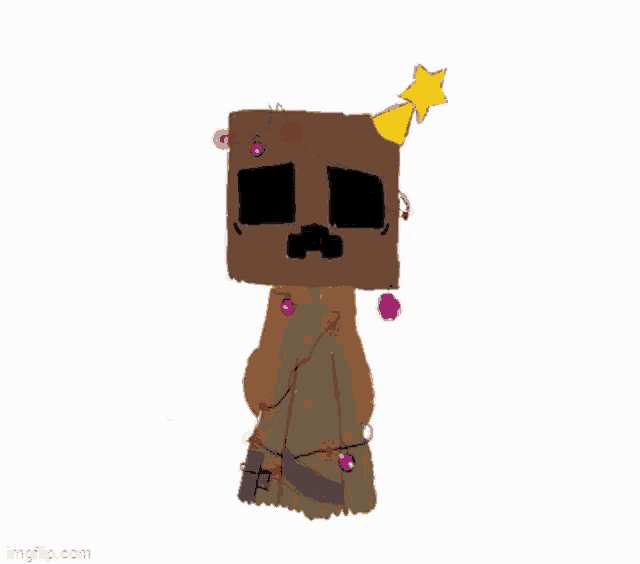 a drawing of a creeper wearing a party hat