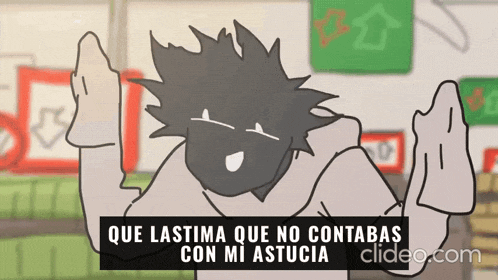 a cartoon character with the words que lastima que no contabas con mi astucia on the bottom