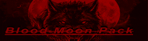 a picture of a wolf with the words blood moon pack written below it