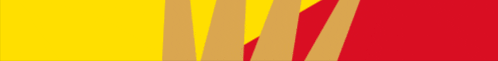 a yellow and red striped background with a brown stripe on the right