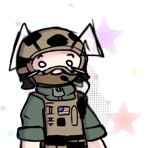 a drawing of a man in a military uniform with a flag on his chest