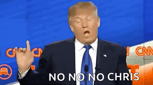 donald trump is giving a middle finger while giving a speech on cnn television .