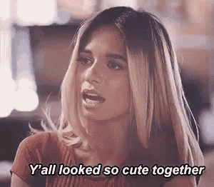 a woman is saying `` y all looked so cute together '' .
