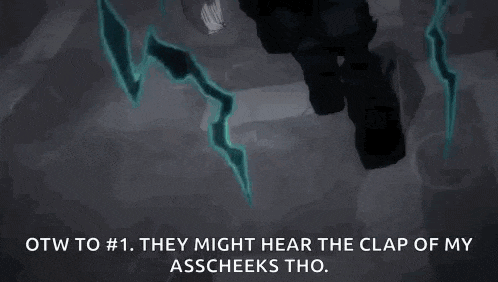 a screenshot of a cartoon character from my hero academia with a quote .