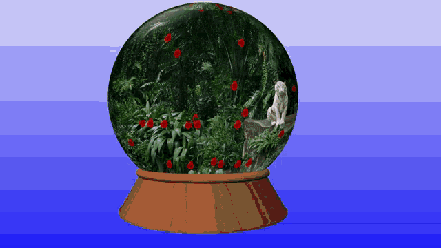 a snow globe with a dog in it