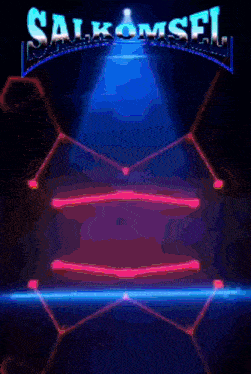 a blue background with the words salkomsei on it