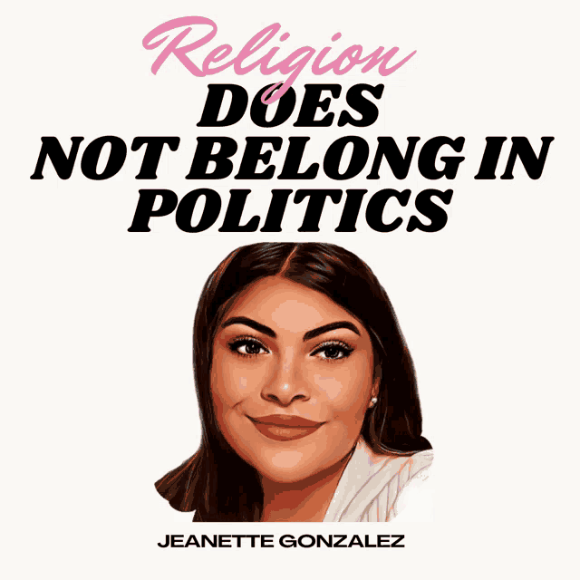 a book cover titled religion does not belong in politics