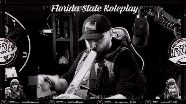a florida state roleplay screen shows a man holding a gun