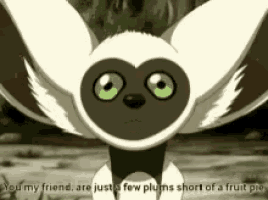 a cartoon of a monkey with green eyes and the words `` you my friend , are just a few plums
