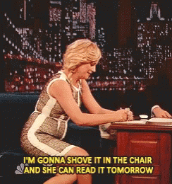 Amy Poehler Shove It In The Chair GIF - Amy Poehler Shove It In The Chair GIFs