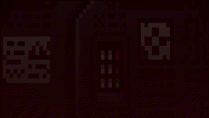 hatsune miku stands next to a robot in a dark room .