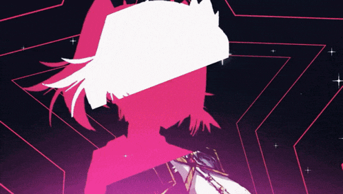 a pink and white silhouette of a person with a crown on their head